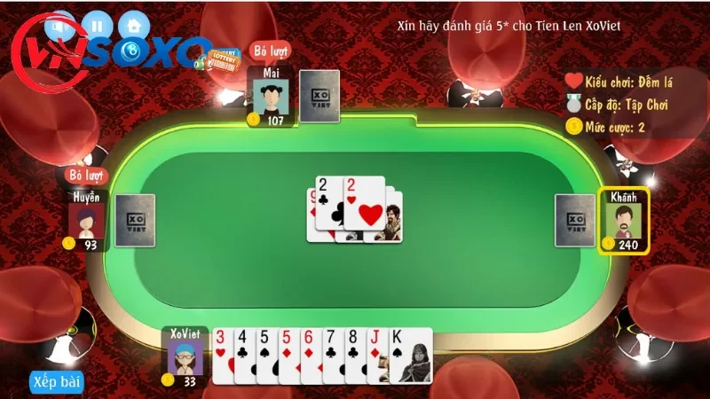 Tập hợp các bộ bài trong game bài Tiến lên